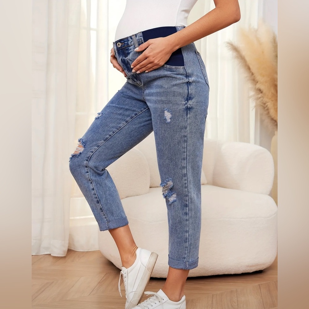 Maternity Ripped Jeans